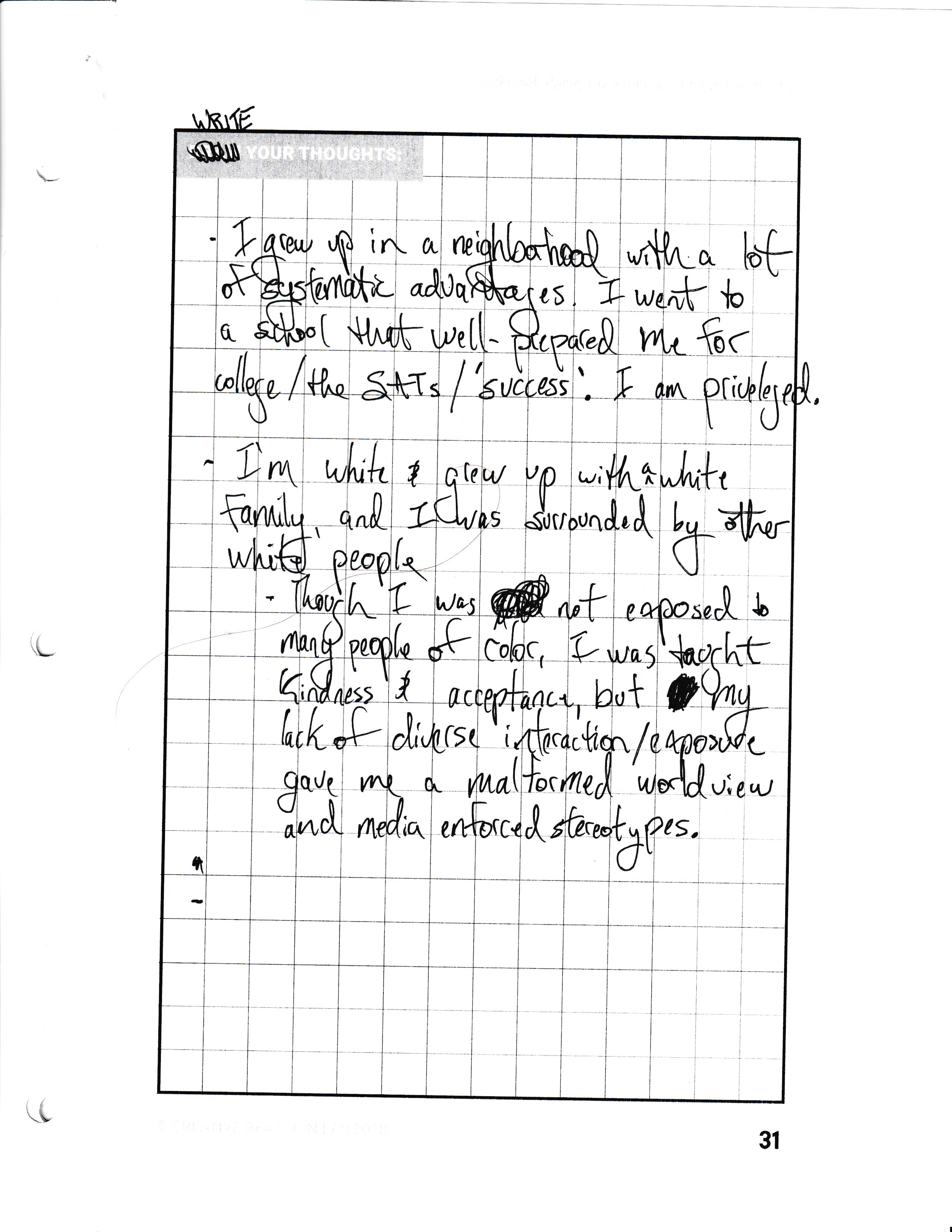 Image 8 - This image is of handwritten text by Vikki Klein that further explains their understanding of their relationship to power.