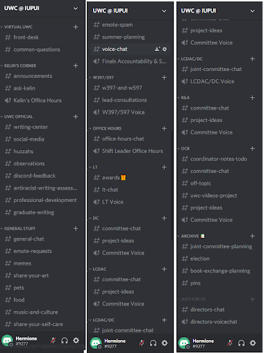 Discord Server for synchronous communication facilities between