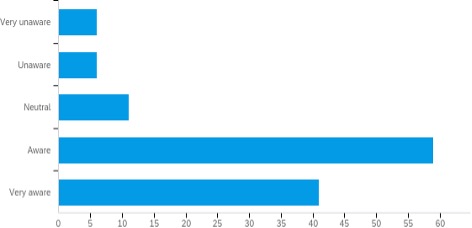 Graph of student awareness/understanding of the Writing Center and its purpose.